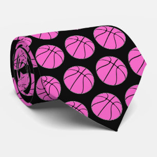Cravate Entraîneur de basket-ball rose Sensibilisation au 