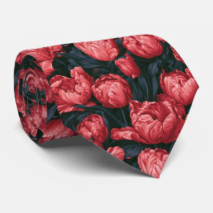 Cravate Entreprise Fleur Tulipe Mariage Verdure