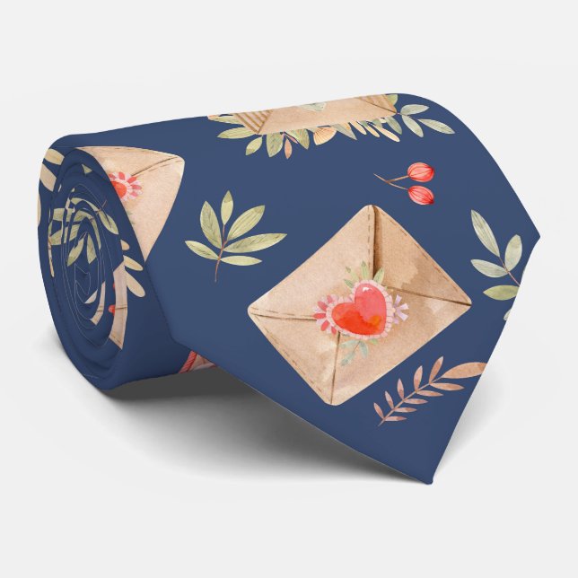 Cravate Enveloppes avec coeur (Roulé)