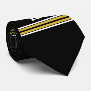 Cravate Équipe cycliste Black with Gold White Stripes