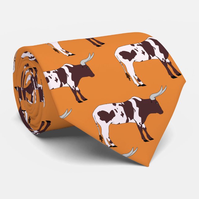 Cravate Équipe de Longhorn Steer Mascotte Football Necktie (Roulé)