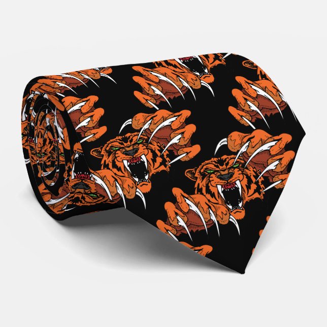 Cravate Équipe de Tiger Mascotte Football Basketball Neckt (Roulé)