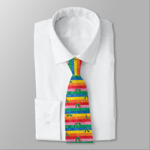 Cravate Eric Carle Caterpillar Rainbow Stripe Motif