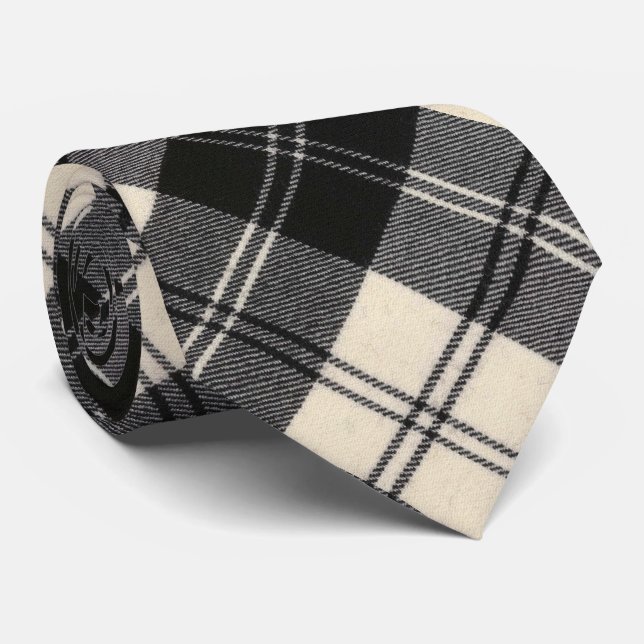 Cravate Erskine Black and White Original Tartan écossais (Roulé)