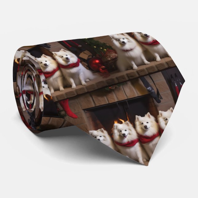 Cravate Esquimau américain près de la cheminée Noël (Roulé)