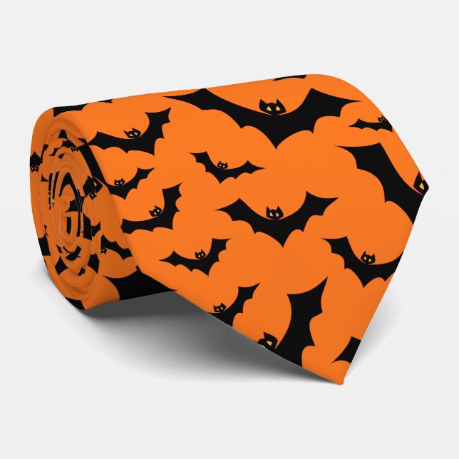 Cravate Essaim de Halloween des battes de vol (Roulé)