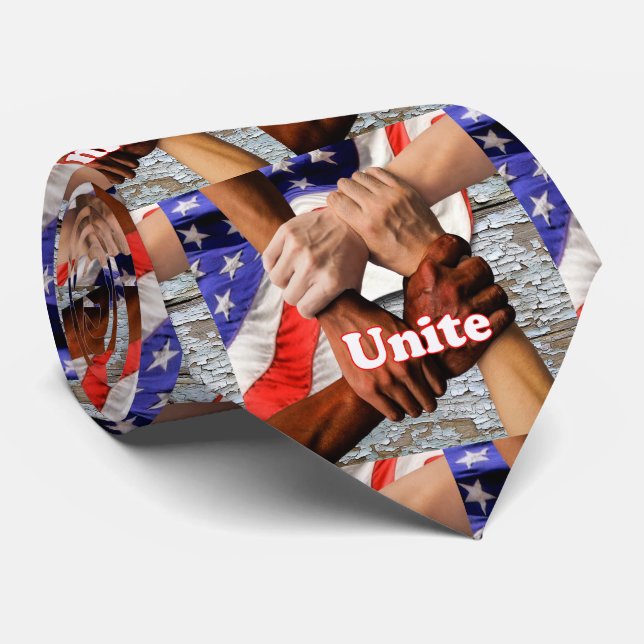 Cravate Etats-Unis Politique Mains Unite Drapeau Necktie (Roulé)