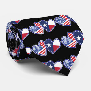 Cravate États-Unis-Texas-Coeur-Drapeau
