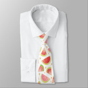 Cravate Eté Watermelon Slices & Gold Heart Motif