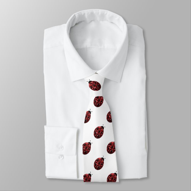 Cravate Étincelle rouge étincelante Ladybird motif (Attaché)
