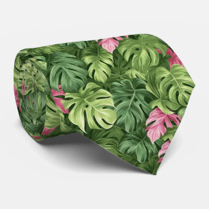 Cravate étonnante avec Feuilles tropicaux en vert 