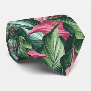 Cravate étonnante avec Feuilles tropicaux en vert 