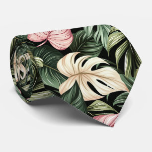Cravate étonnante avec Feuilles tropicaux en vert 