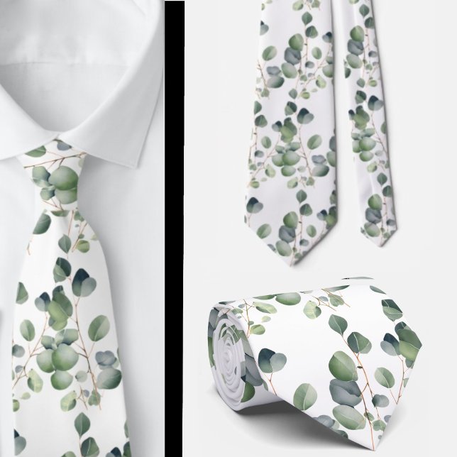 Cravate Eucalyptus Greenery Classic Formal Floral Neck Tie (Créateur téléchargé)