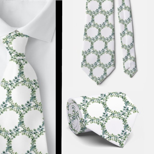 Cravate Eucalyptus Greenery Classic Formal Floral Neck Tie (Créateur téléchargé)
