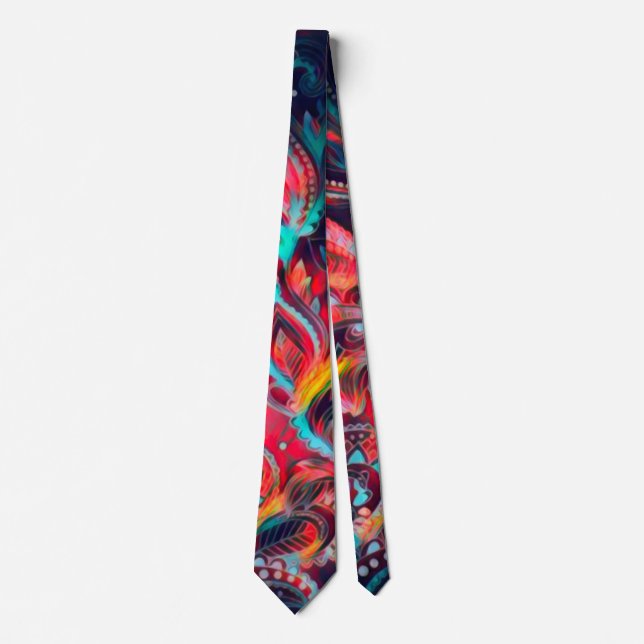 Cravate excentrique Phoenix Satin Paisley (Devant)