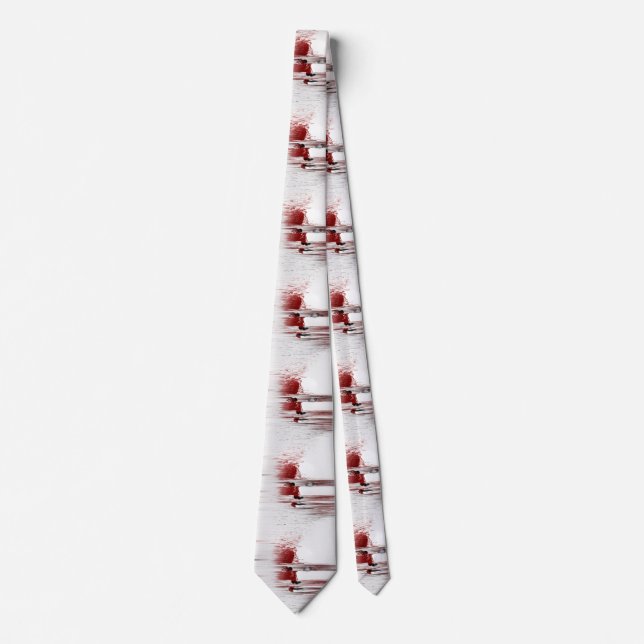 Cravate Face Abstraite en rouge (Devant)