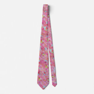 Cravate Fallno Chirimen Floral Pink
