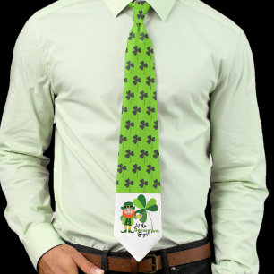 Cravate Farceur Saint-Patrick Shamrocks Shenaningans