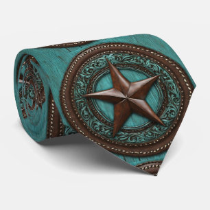 Cravate Farm Cowboy Country Western Turquoise Texas Star