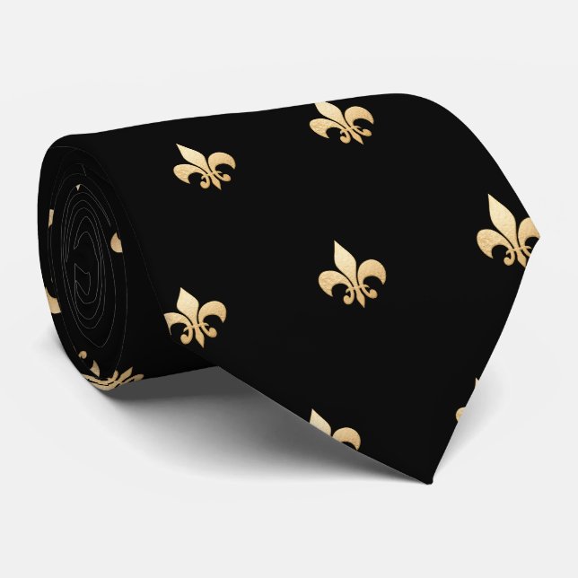 Cravate Faux Gold Fleur de lis do-it-yourself Black Gold (Roulé)