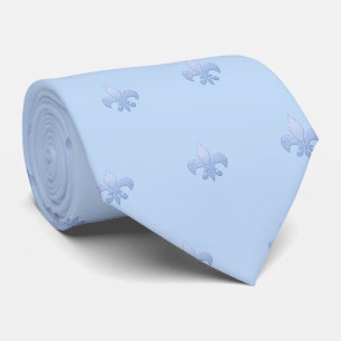 Cravate Faux Silver Fleur de lis do-it-yourself Dusty Blue