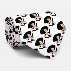 Cravate Femme Art Déco vintage portant des gants Casquette