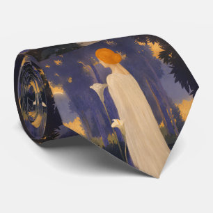 Cravate Femme Art Nouveau Éthérée sous les Callas au Clair