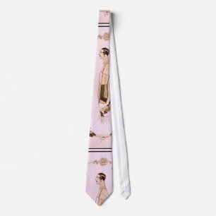 Cravate Femme élégante d'art déco dans le rose