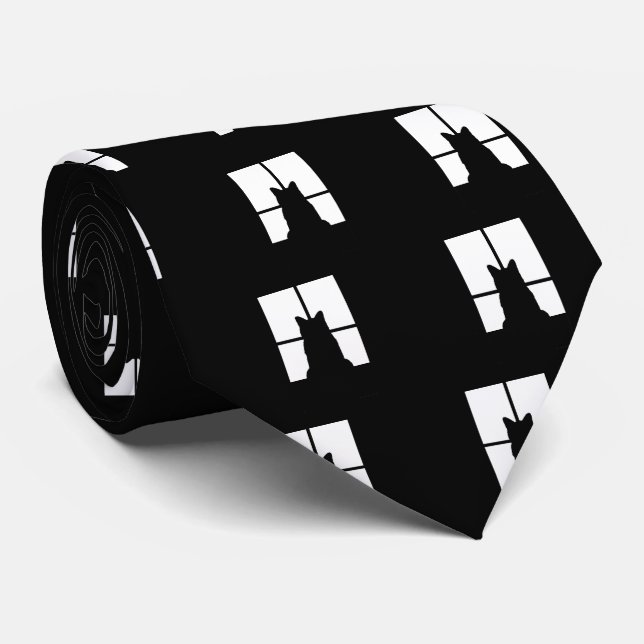 Cravate Fenêtre Cat Cliquez pour Customiser Obtenir une dé (Roulé)