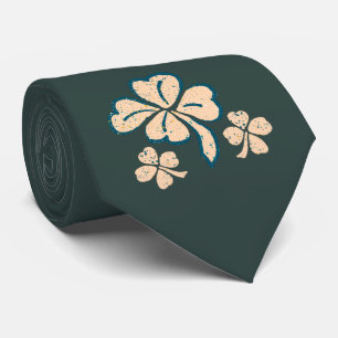 Cravate Fermoir Shamrock Lucky Vert Saint Patrick`s Day