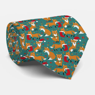 Cravate Festive Foxes Patterned Christmas