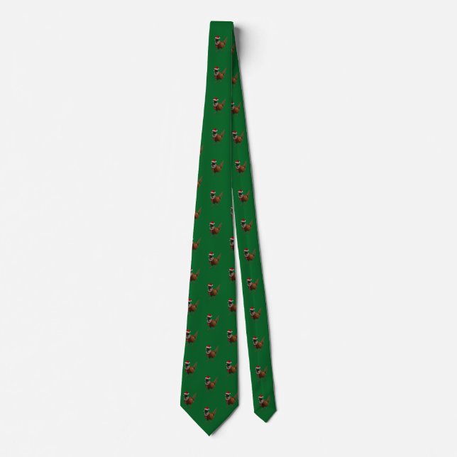Cravate Festive Pheasant Christmas Tie, unique design      (Devant)