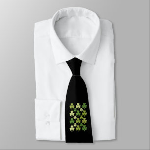 Cravate Fête de la Saint-Patrick Cœur Trèfle Chanceux Trèf