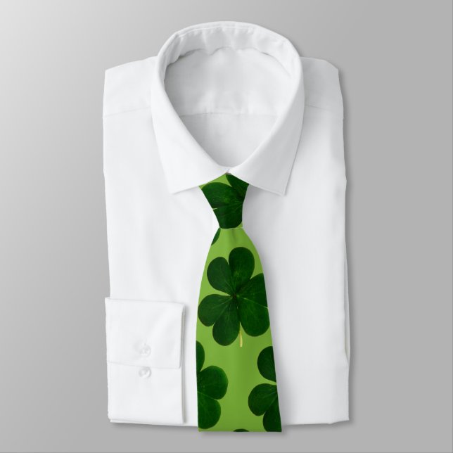 Cravate Fête de la Shamrock verte St Patrick (Attaché)