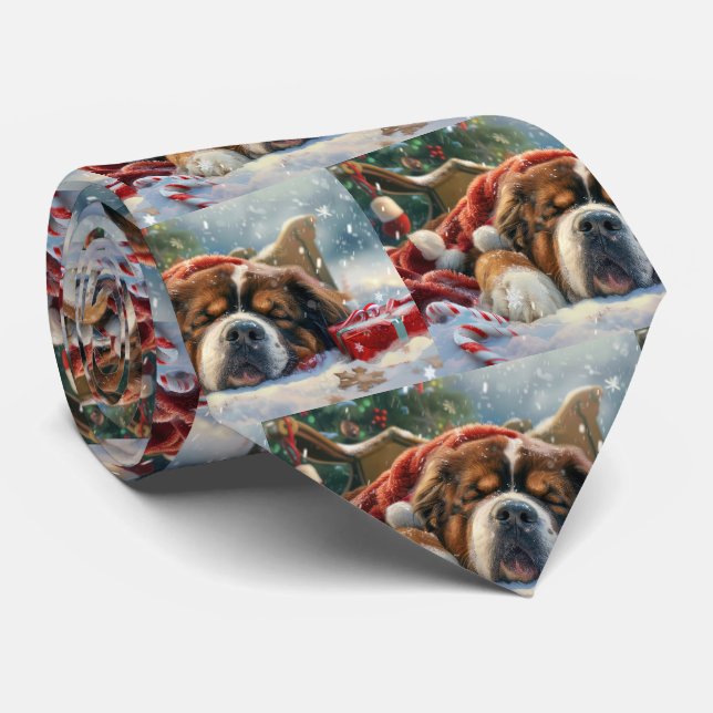 Cravate Fête de Noël du chien Mastiff Tibétain (Roulé)