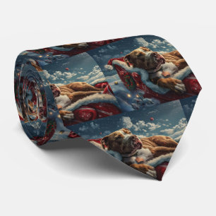 Cravate Fête de Noël du chien Pitbull