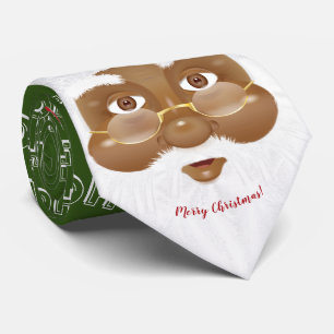 Cravate Fête de Noël du Père Noël africain américain