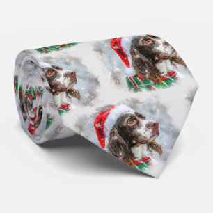 Cravate Fête de Noël Springer Spaniel Dog