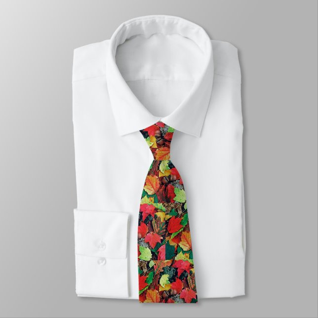 Cravate Feuille coloré de chute pour l'homme : (Attaché)