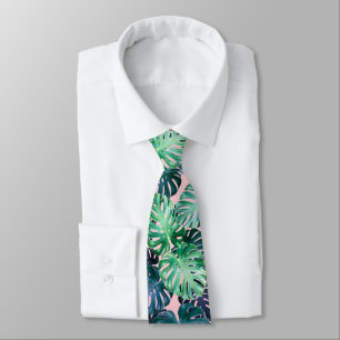 Cravate Feuille de Monstera Tropical