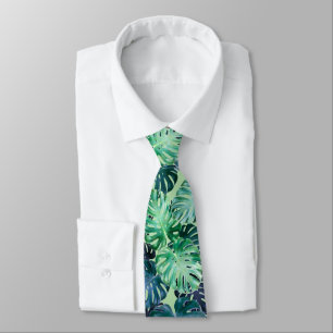 Cravate Feuille de Monstera Tropical