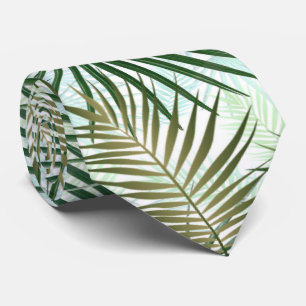 Cravate feuille vert palme tropical