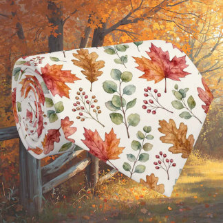 Cravate Feuilles d'automne Faux Soie | Jardin botanique d'