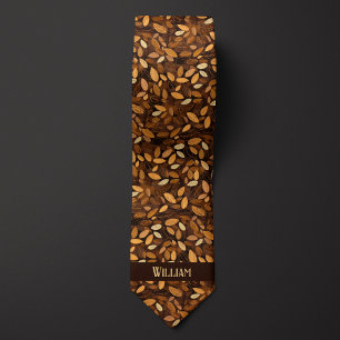 Cravate Feuilles d'automne Monogramme