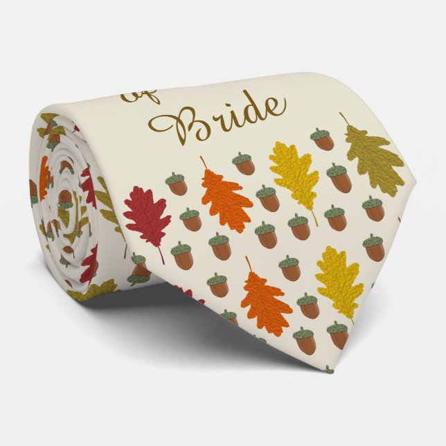 Cravate Feuilles de chêne et Acorns Automne Mariage d'auto (Roulé)