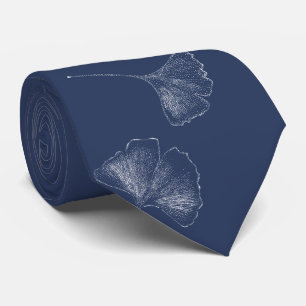 Cravate Feuilles de Ginkgo décrocher Motif élégant bleu ma