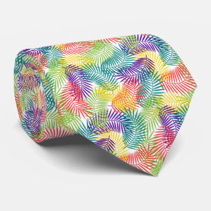 Cravate Feuilles de noix de coco stylisées Motif sans cout