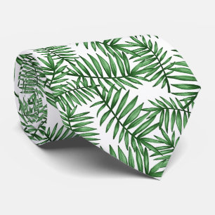 Cravate Feuilles de palmier vert tropical chic Art d'été