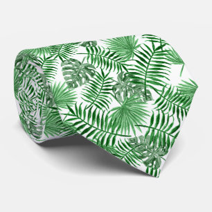 Cravate Feuilles de palmier vert tropical chic Art d'été